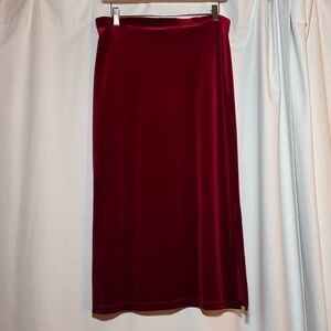 Vintage Christie Brooks Red Velvet Midi Skirt